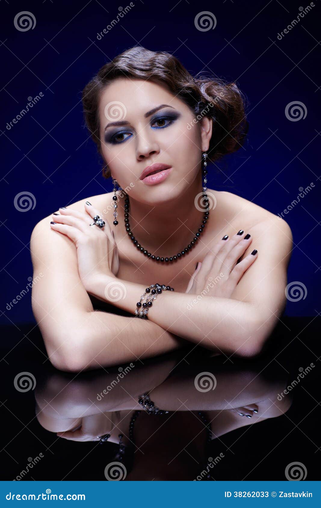 Girl at reflecting table stock image. Image of mirror 38262033