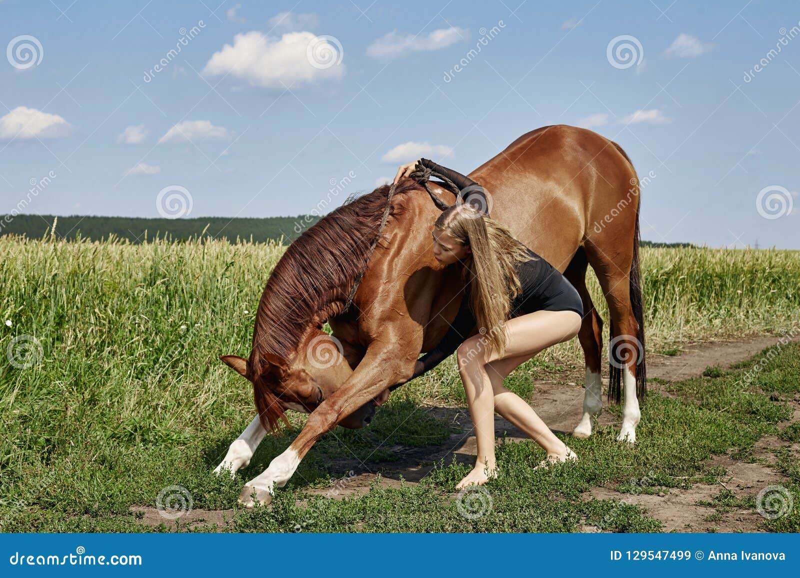 Women and horse mating