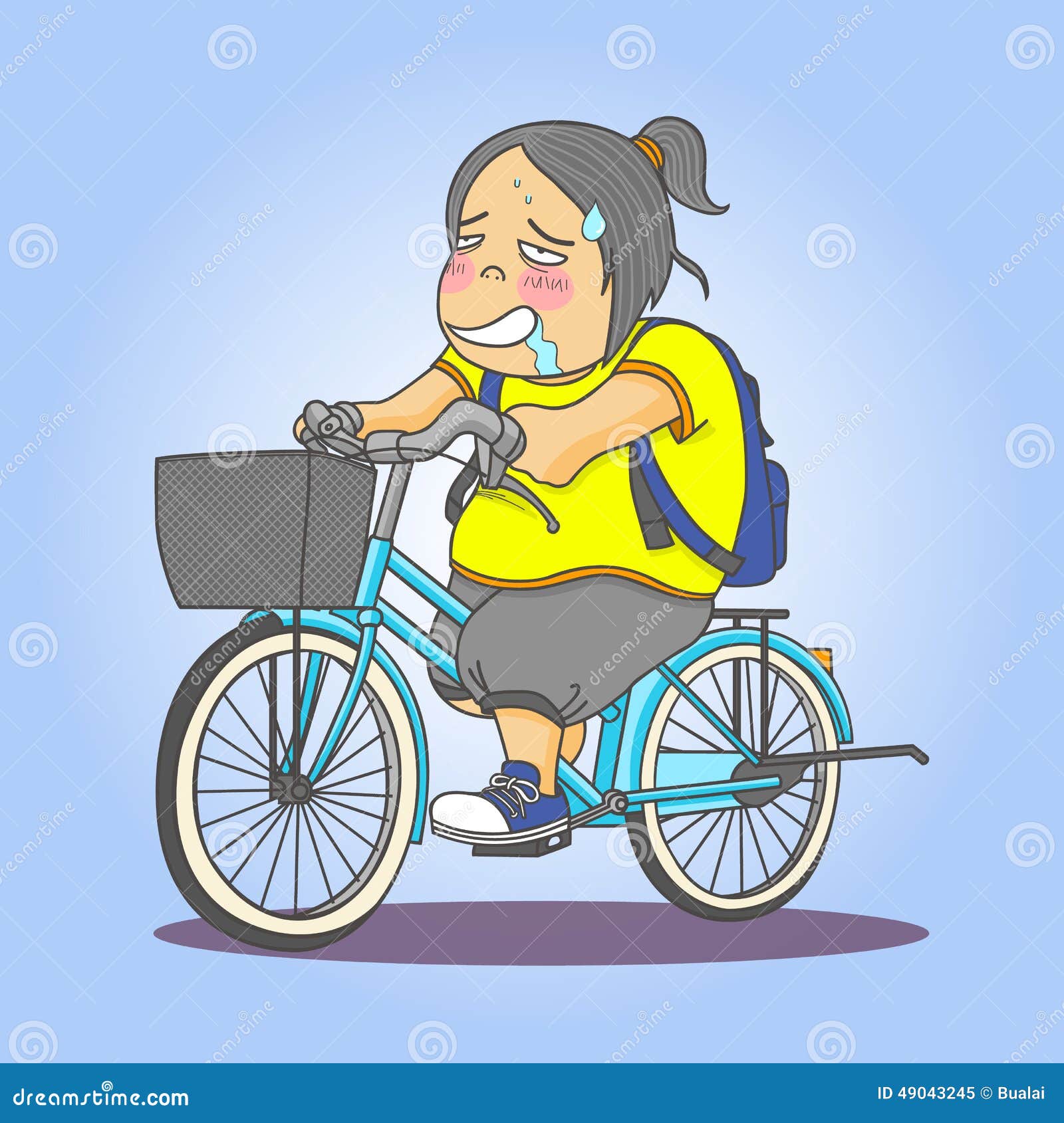 Girl riding bicycle stock vector. Illustration of humor - 49043245