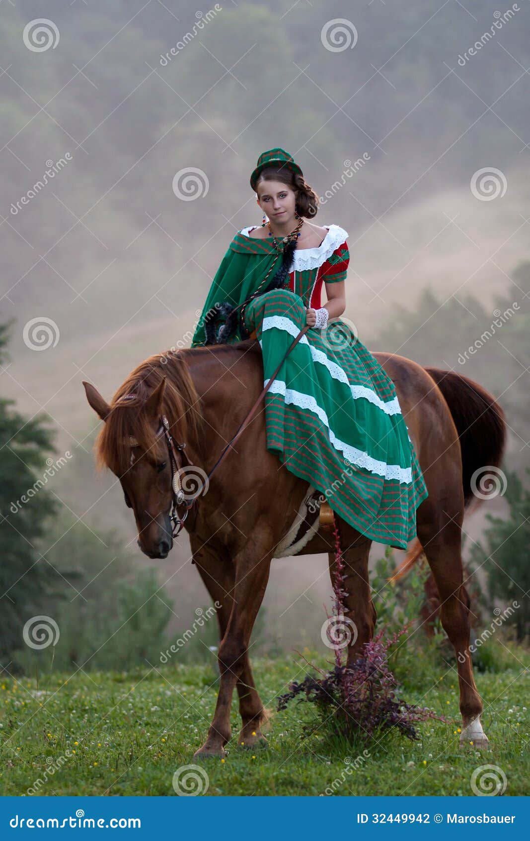 girl riding equestrian classicism dress