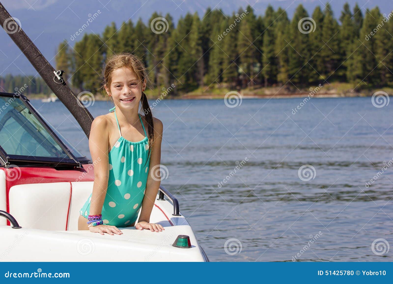 girl motorboat girl