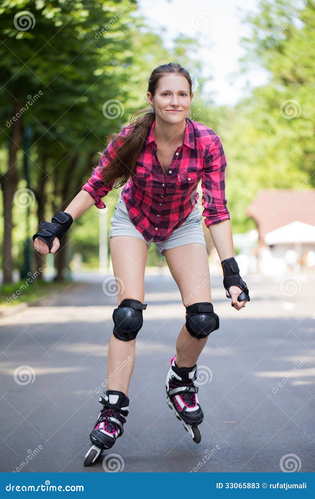 Girl Riding Rollerblades Stock Image Image Of Activity 33065883