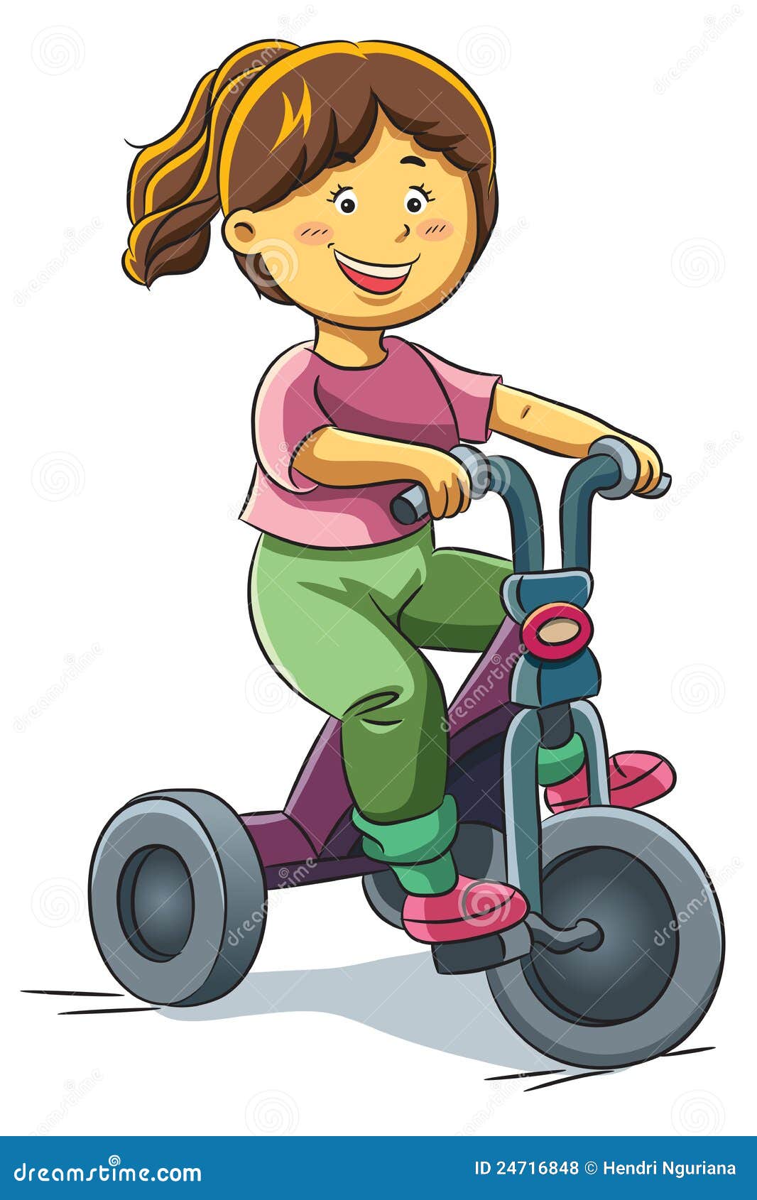 girl riding tricycle