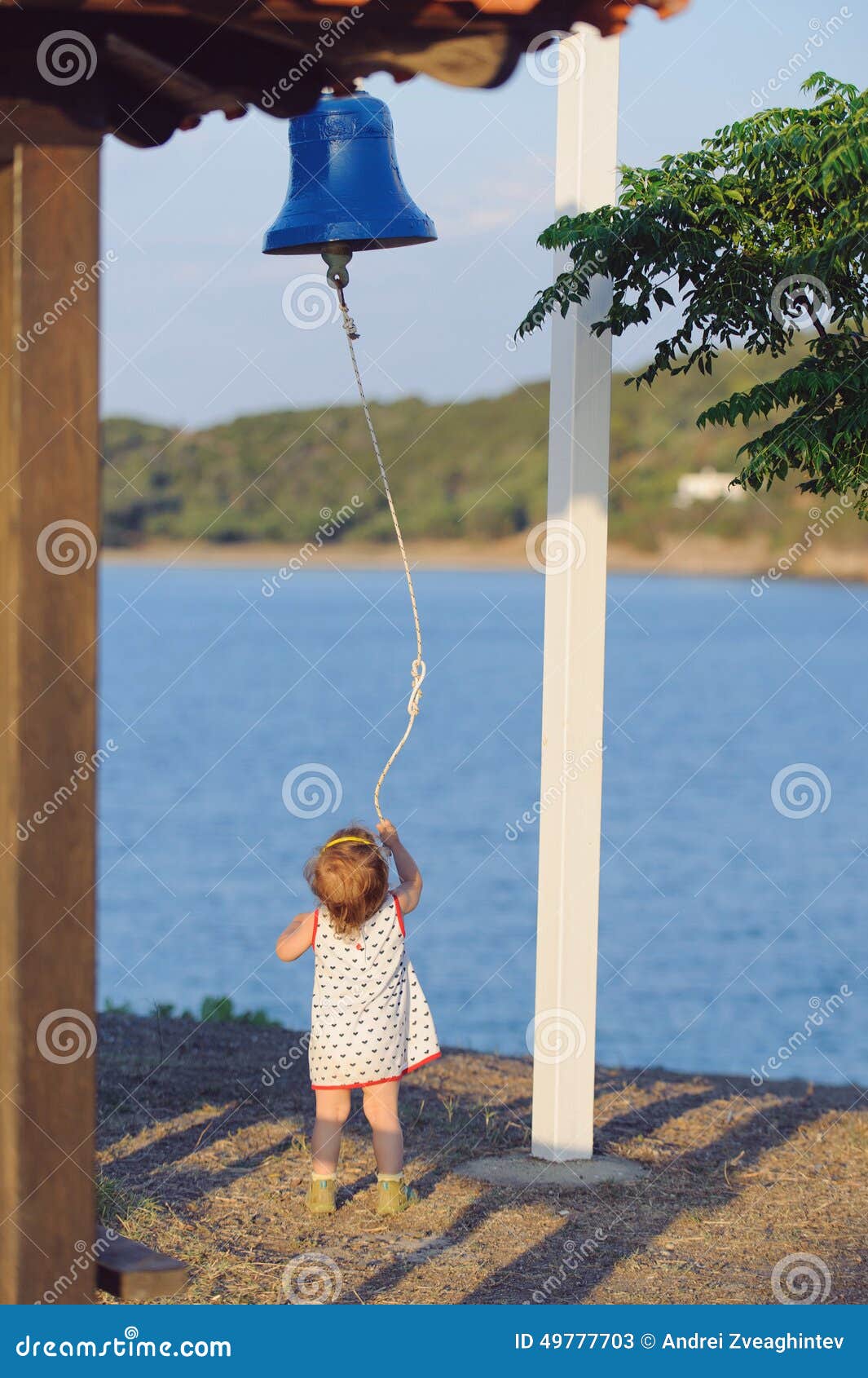 Girl Ringing Bell stock image. Image of cheerful, life 49777703
