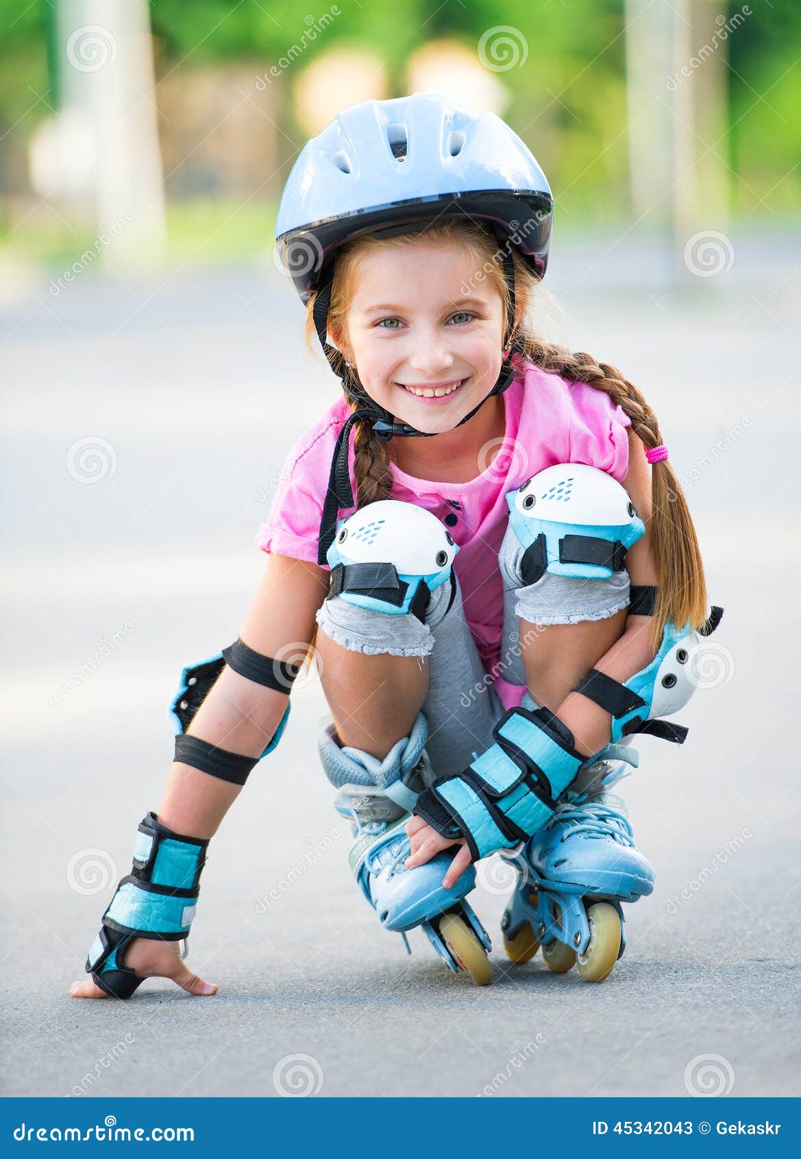 Girl on roller skates stock image. Image of happiness 45342043