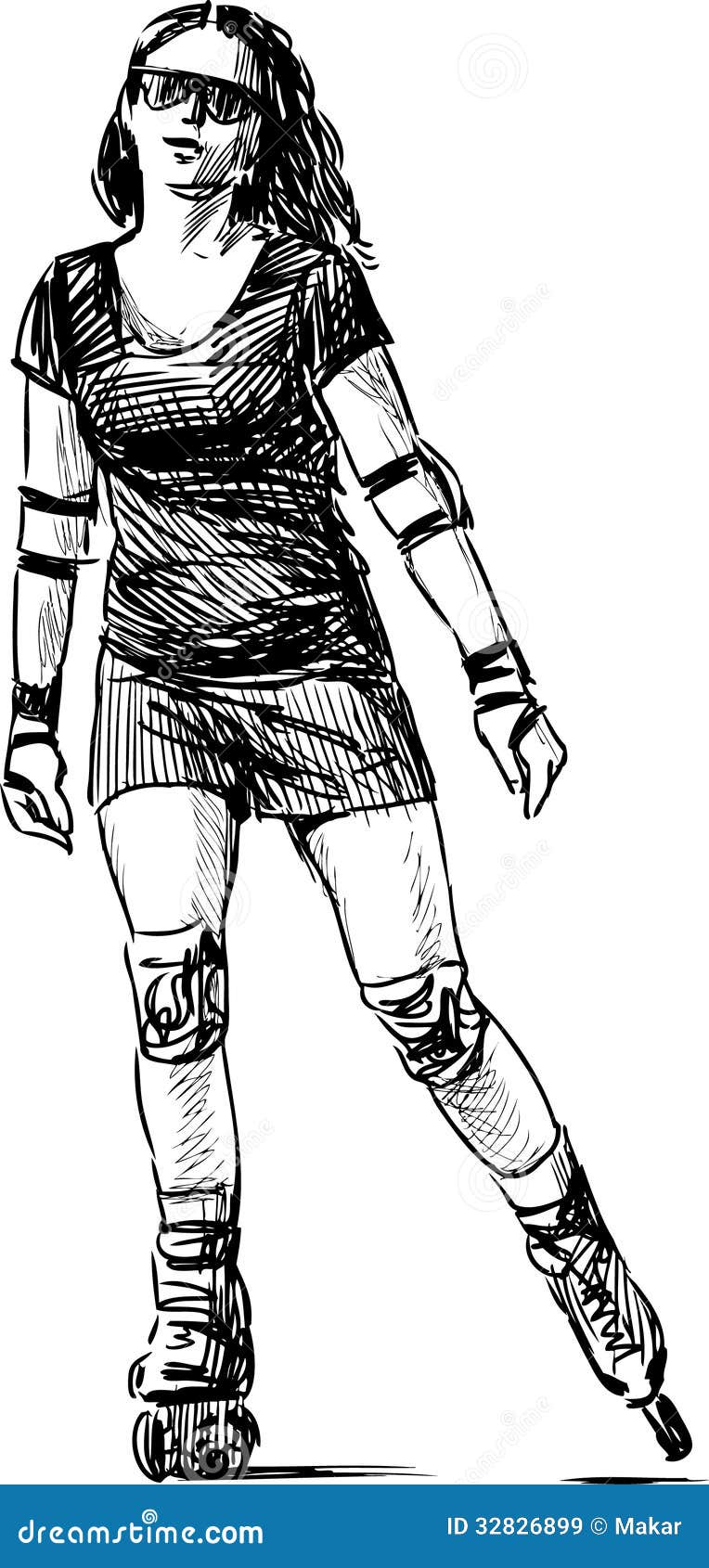 Girl On Roller Skates Royalty Free Stock Images - Image: 32826899