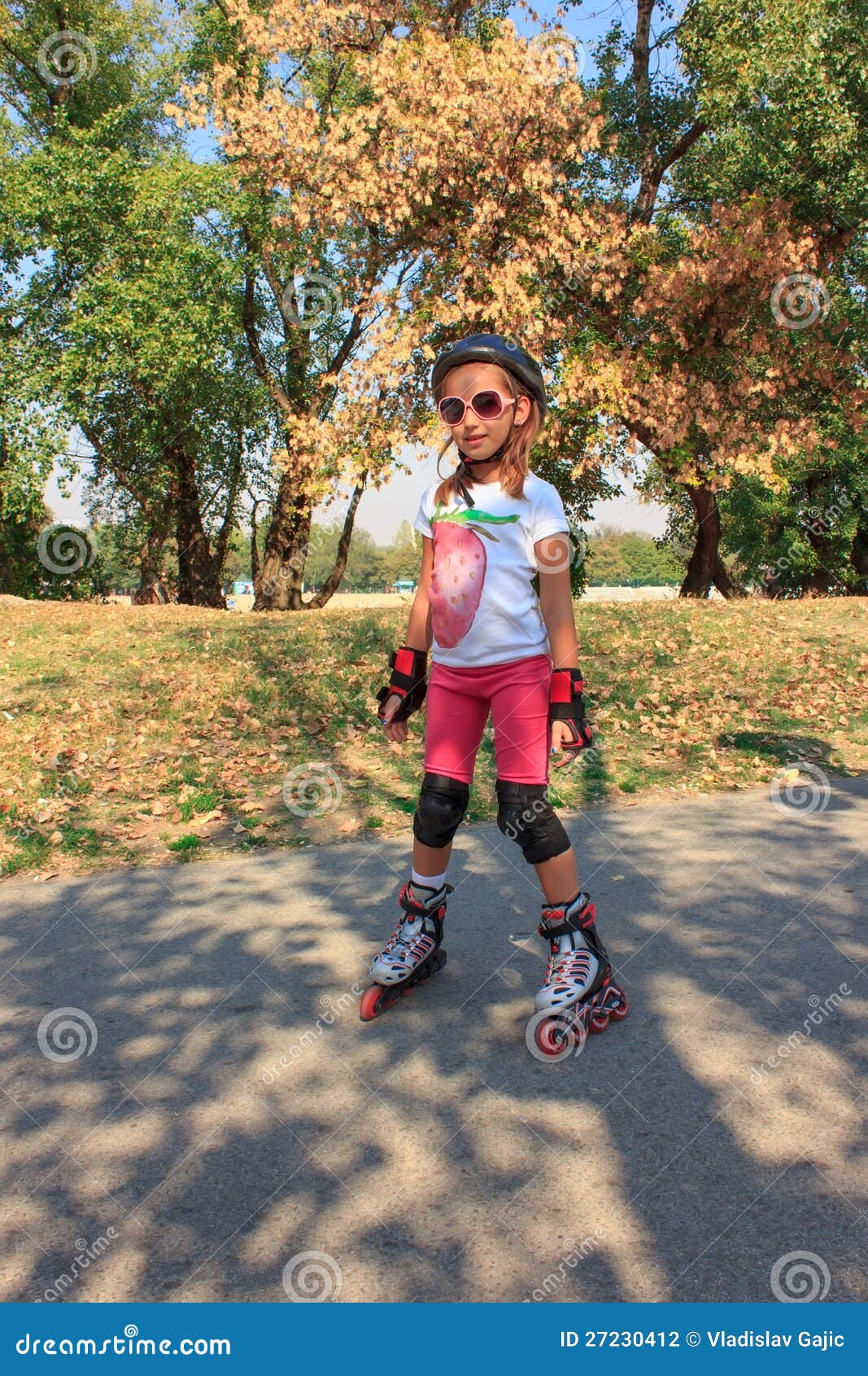 Girl on the rollerblades stock photo. Image of movement 27230412