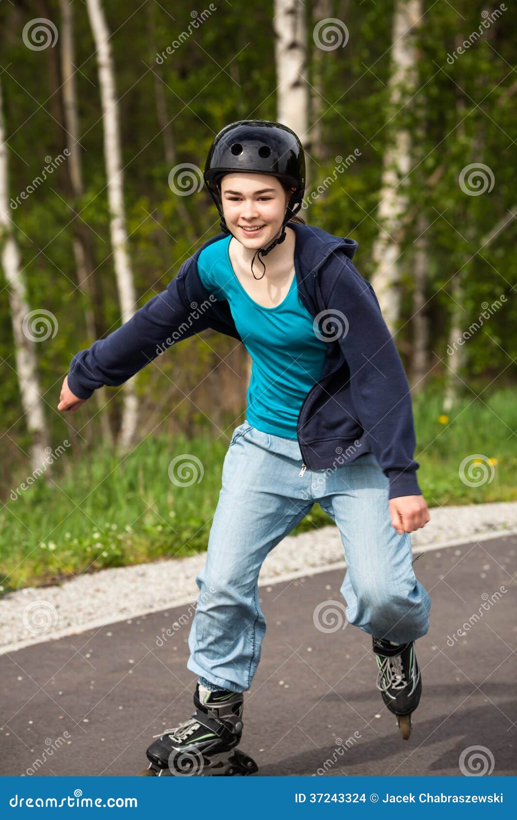 Girl on rollerblades stock photo. Image of ride, person 37243324