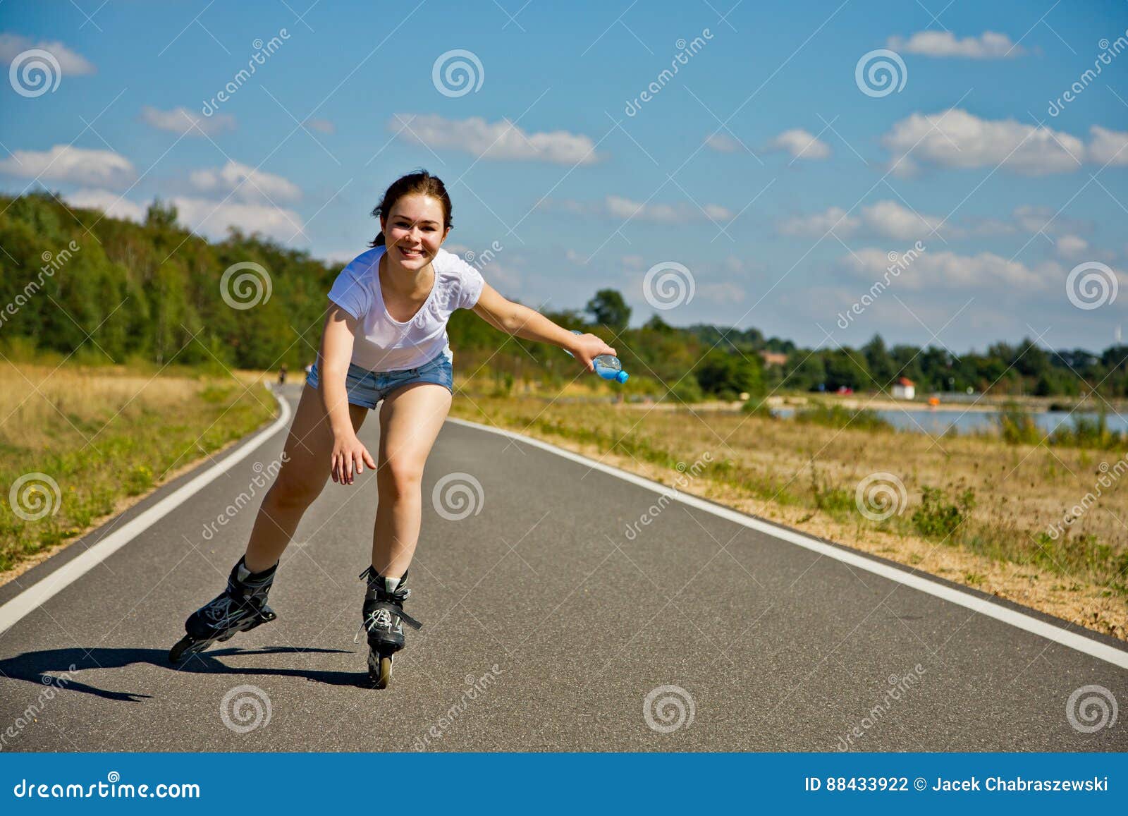Girl on rollerblades stock photo. Image of skater, health 88433922