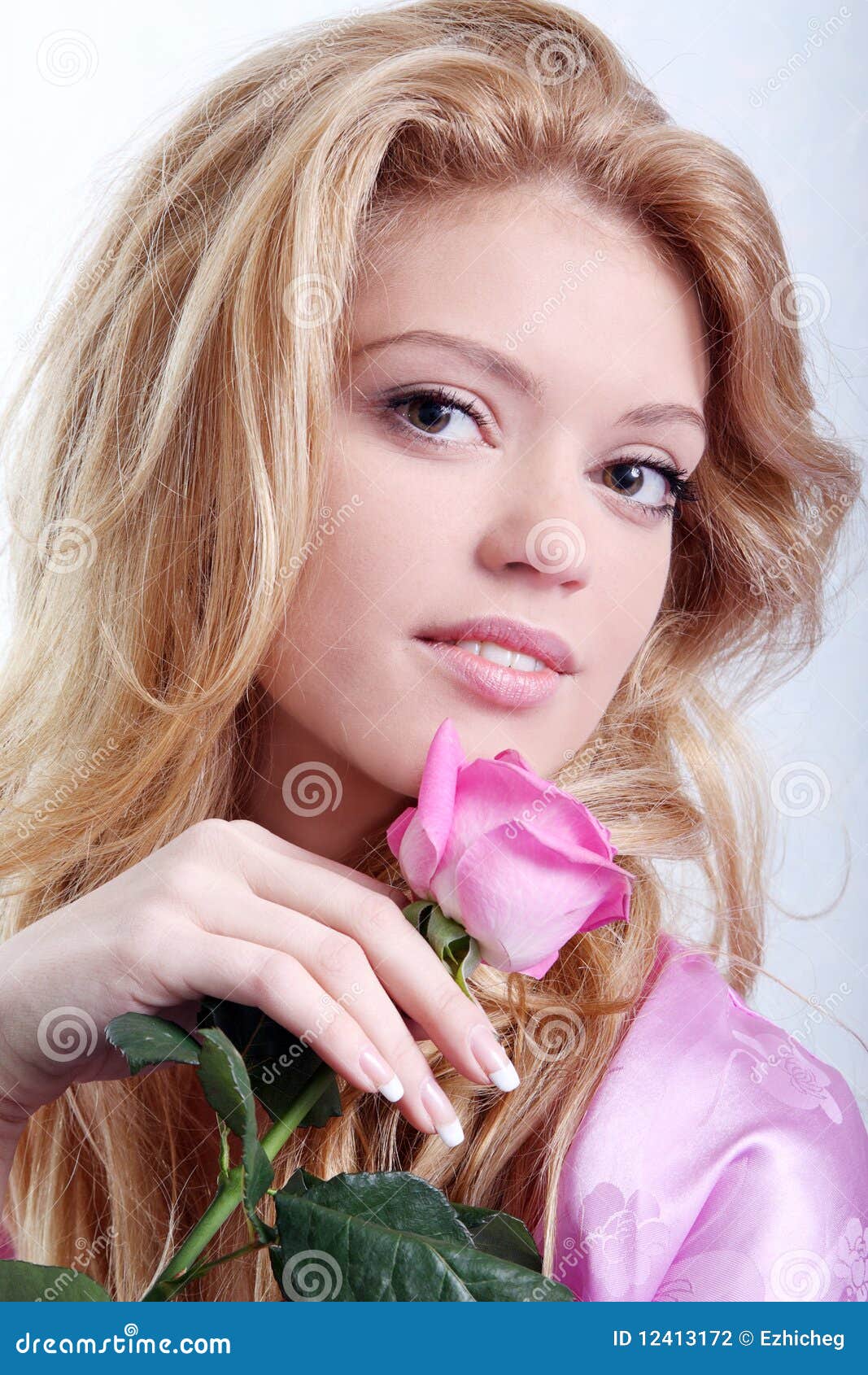 Girl with a rose stock photo. Image of nature, hair, lifestyles 12413172