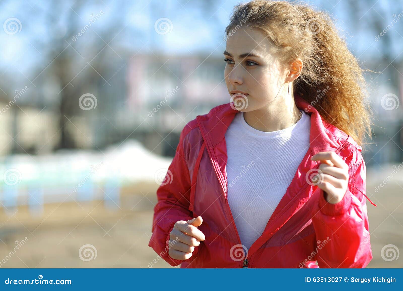 Girl runner stock image. Image of body, female, flexibility 63513027