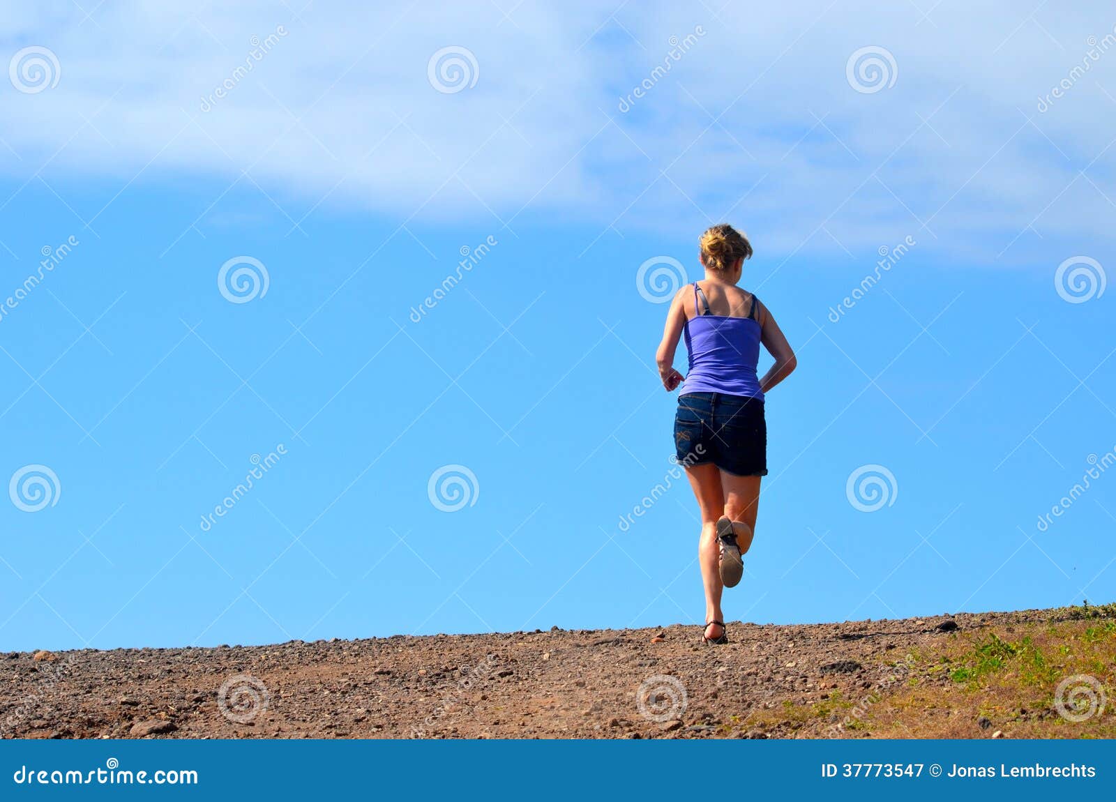 Girl running stock image. Image of hill, lady, summer 37773547