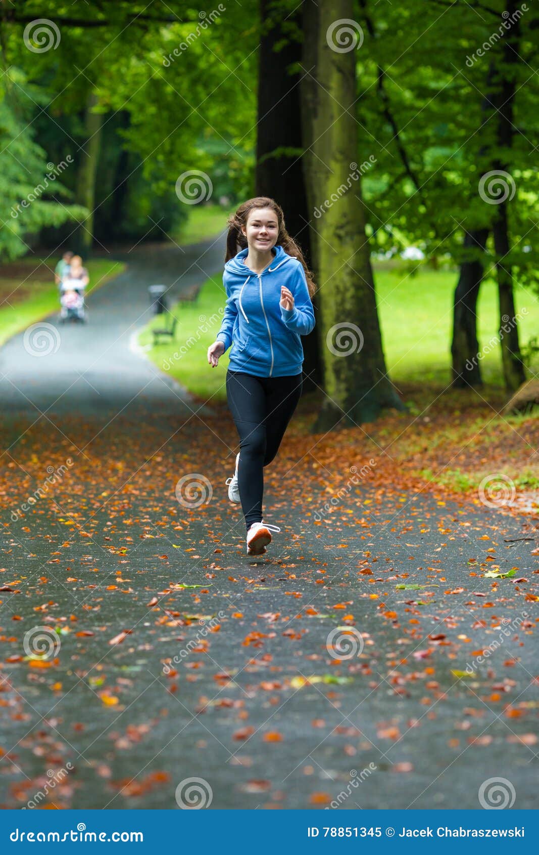Girl running outdoor stock image. Image of blue, cloudy - 78851345