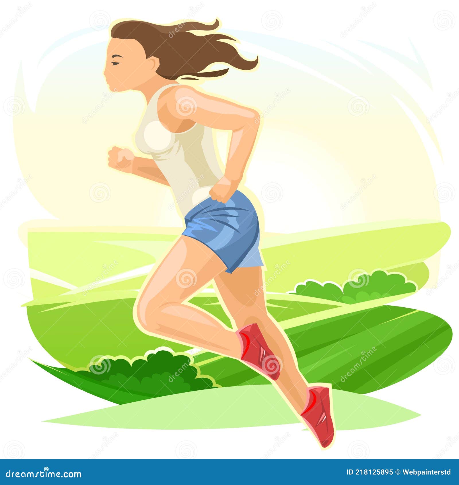 Fitness Exercise Clipart Vector, Vector Flat Woman Running Fitness
