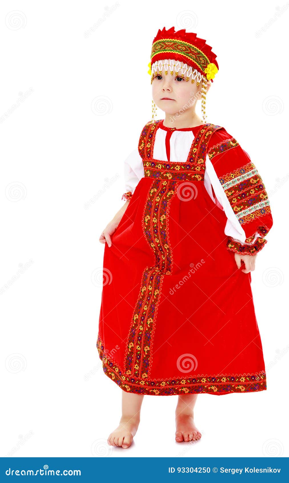 Girl in Russian National Costume. Stock Photo - Image of young, child ...