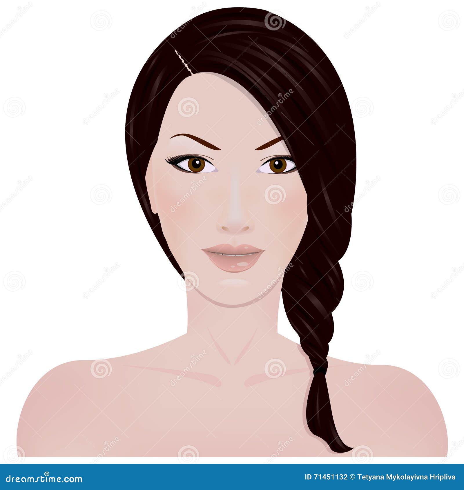 A cute girl s profile Royalty Free Vector Image