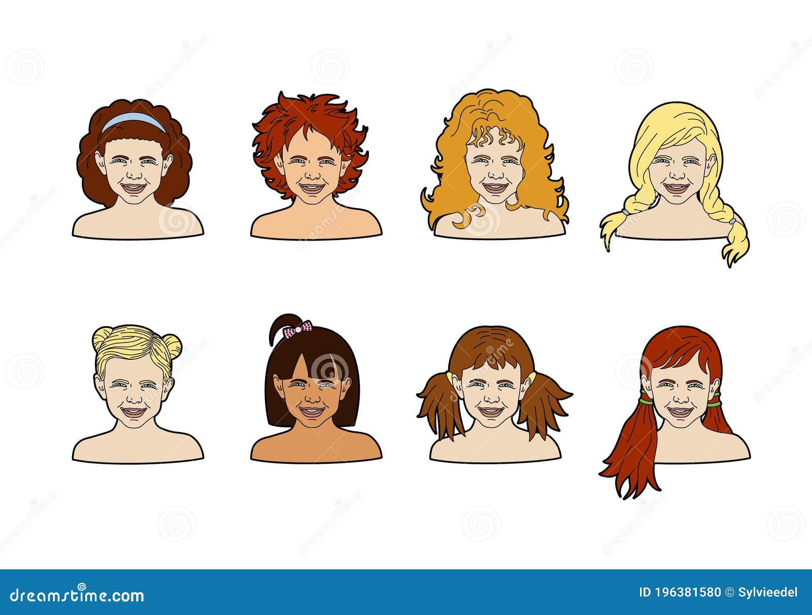 Girl`s Face with Different Hairstyles Stock Vector - Illustration of fashion, brunette: 196381580 Girl`s Face with Different Hairstyles Stock Vector - Illustration of fashion, brunette: 196381580