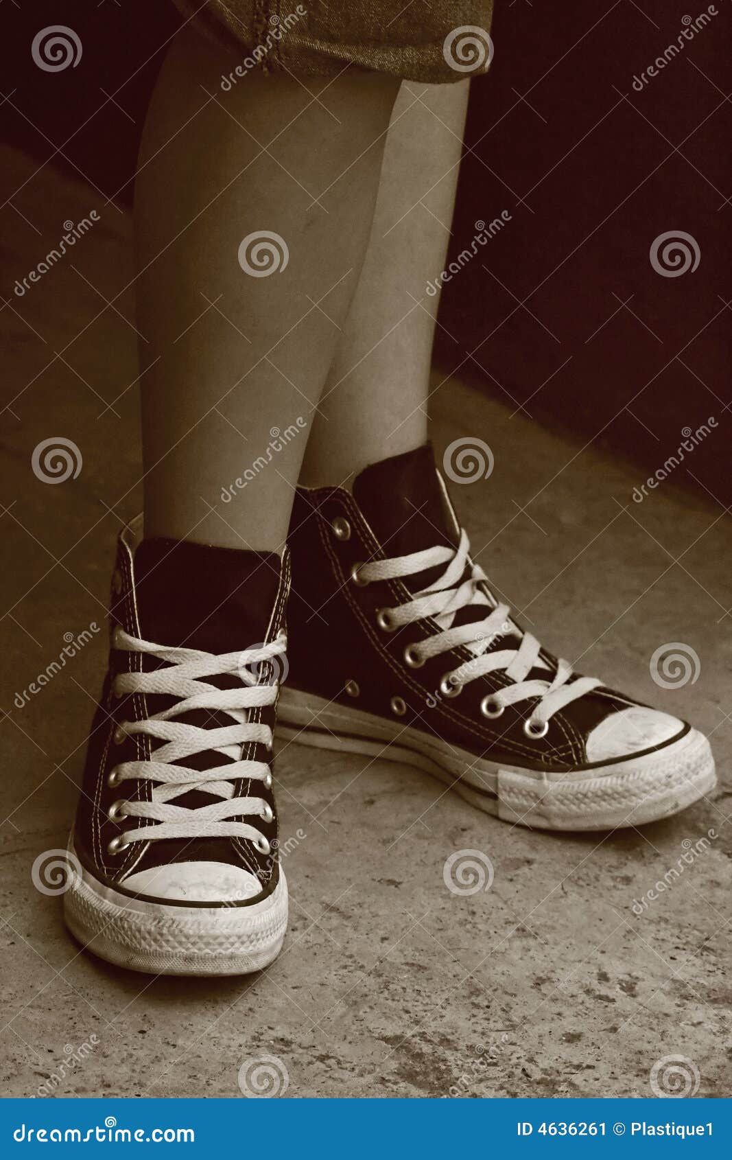 Candid Asian Girl in Jeans and White Converse