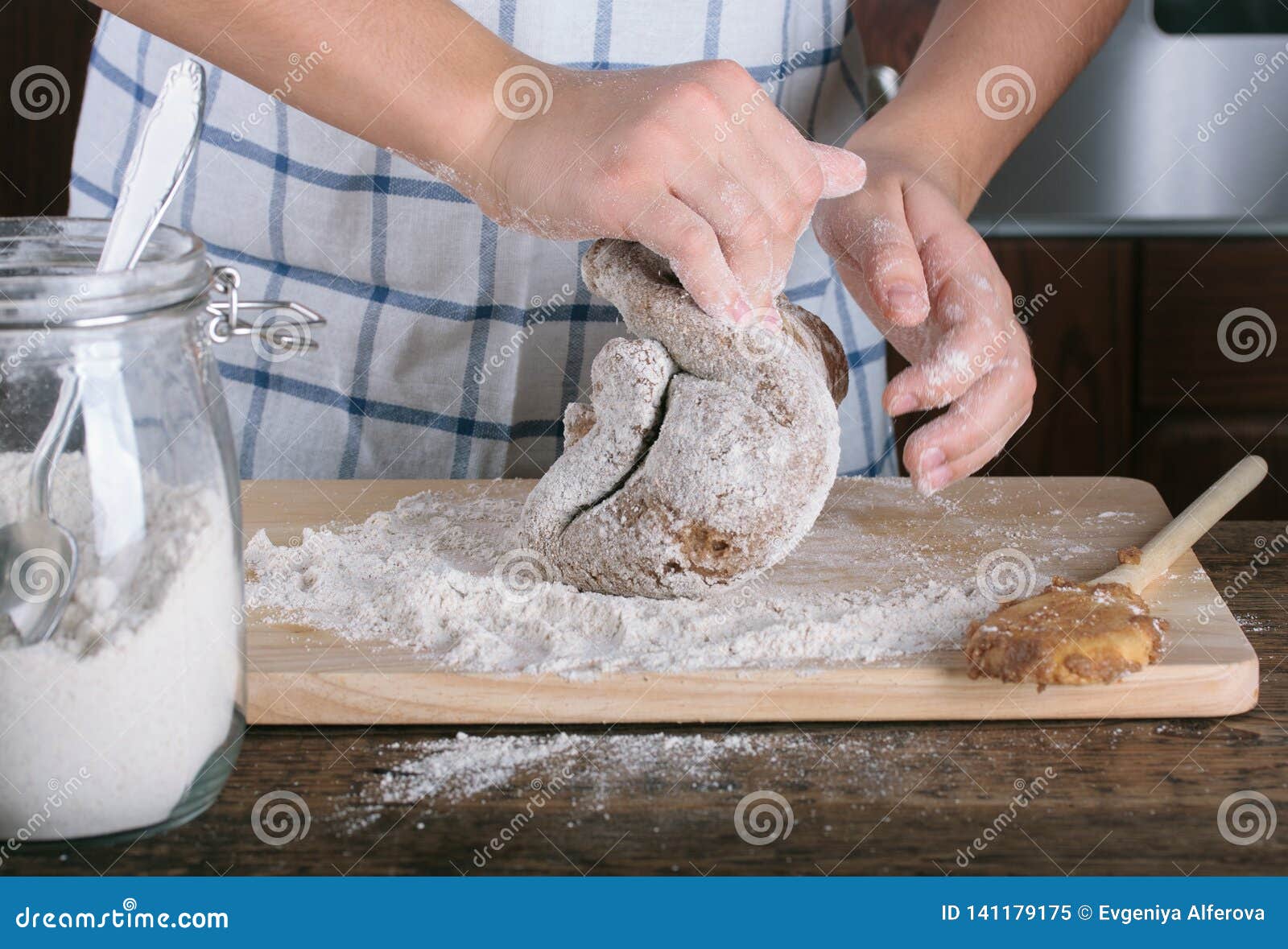 Girl`s Hands Kneading Dough for Gingerbread Stock Image Image of hand