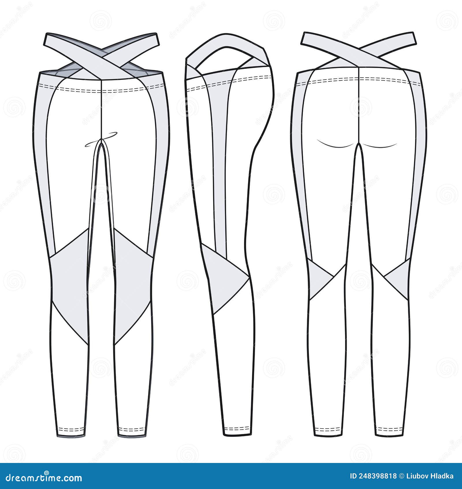 Girl S Leggings Pants Fashion Flat Sketch Template. Women S Cutout Leggings  Fashion Flat Cad. Stock Vector - Illustration of active, female: 248398818