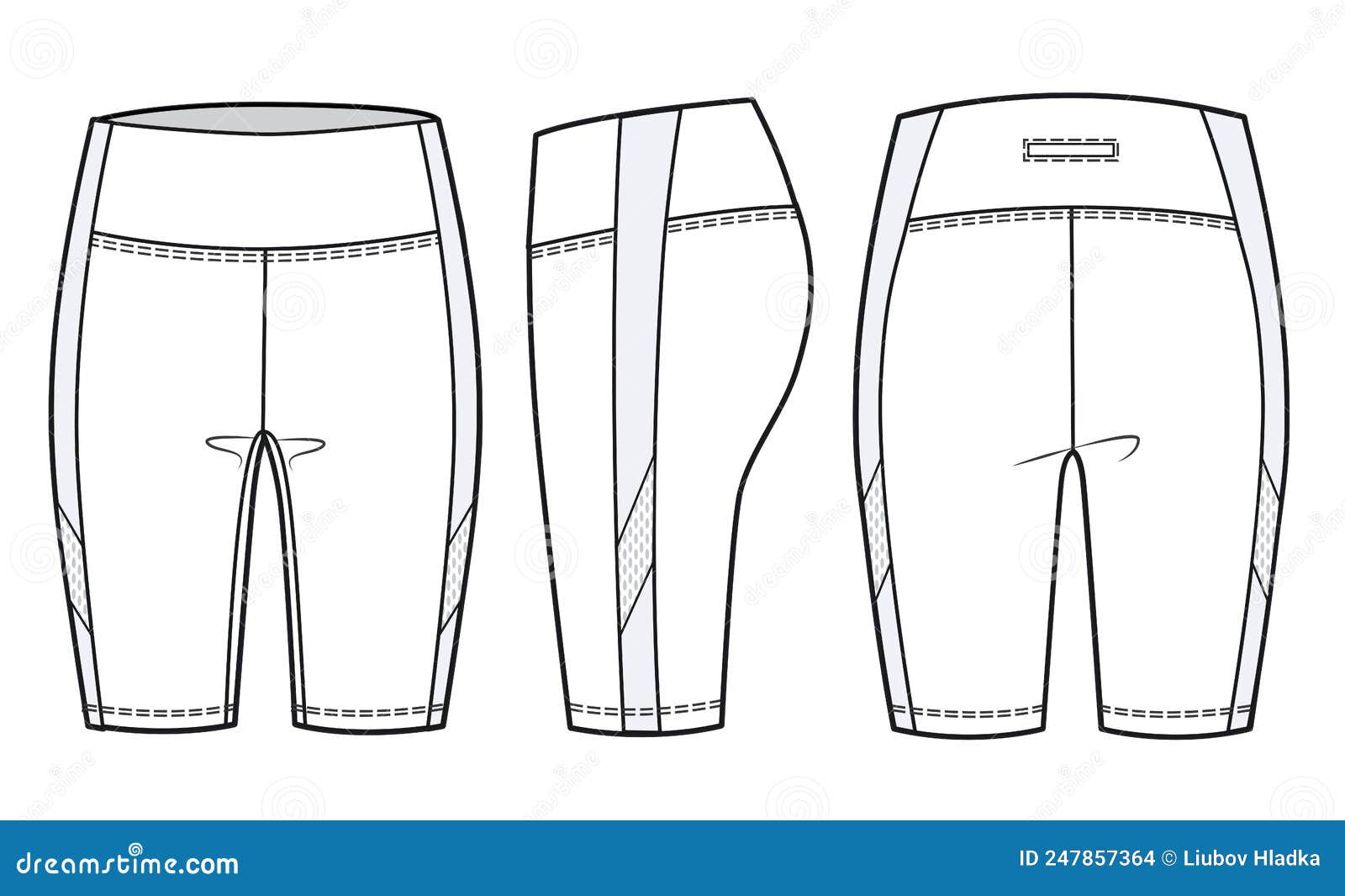 Premium Vector | Stylish short pant vector illustration template tech pack  technical drawing flat sketch flat drawing