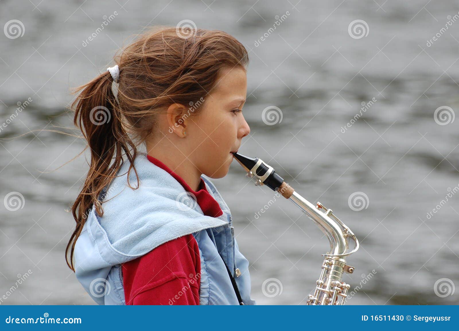 Girl with saxophone stock photo. Image of russian, saxophone 16511430