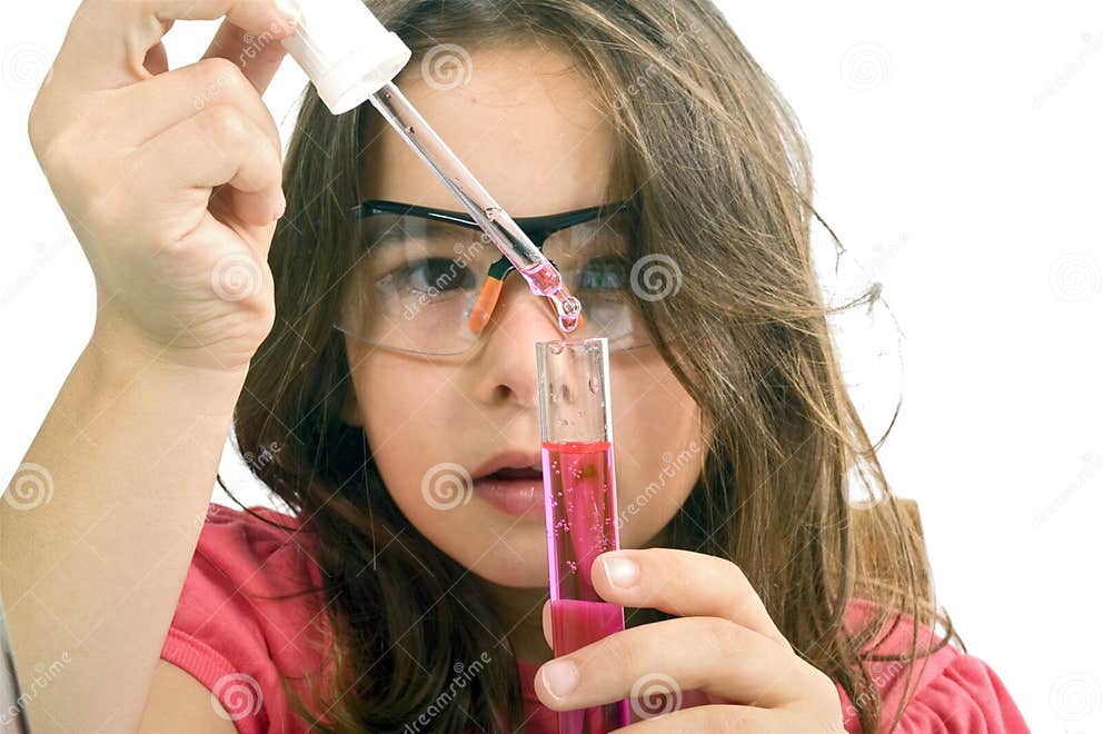 Girl in science class stock image. Image of experiment 5952695