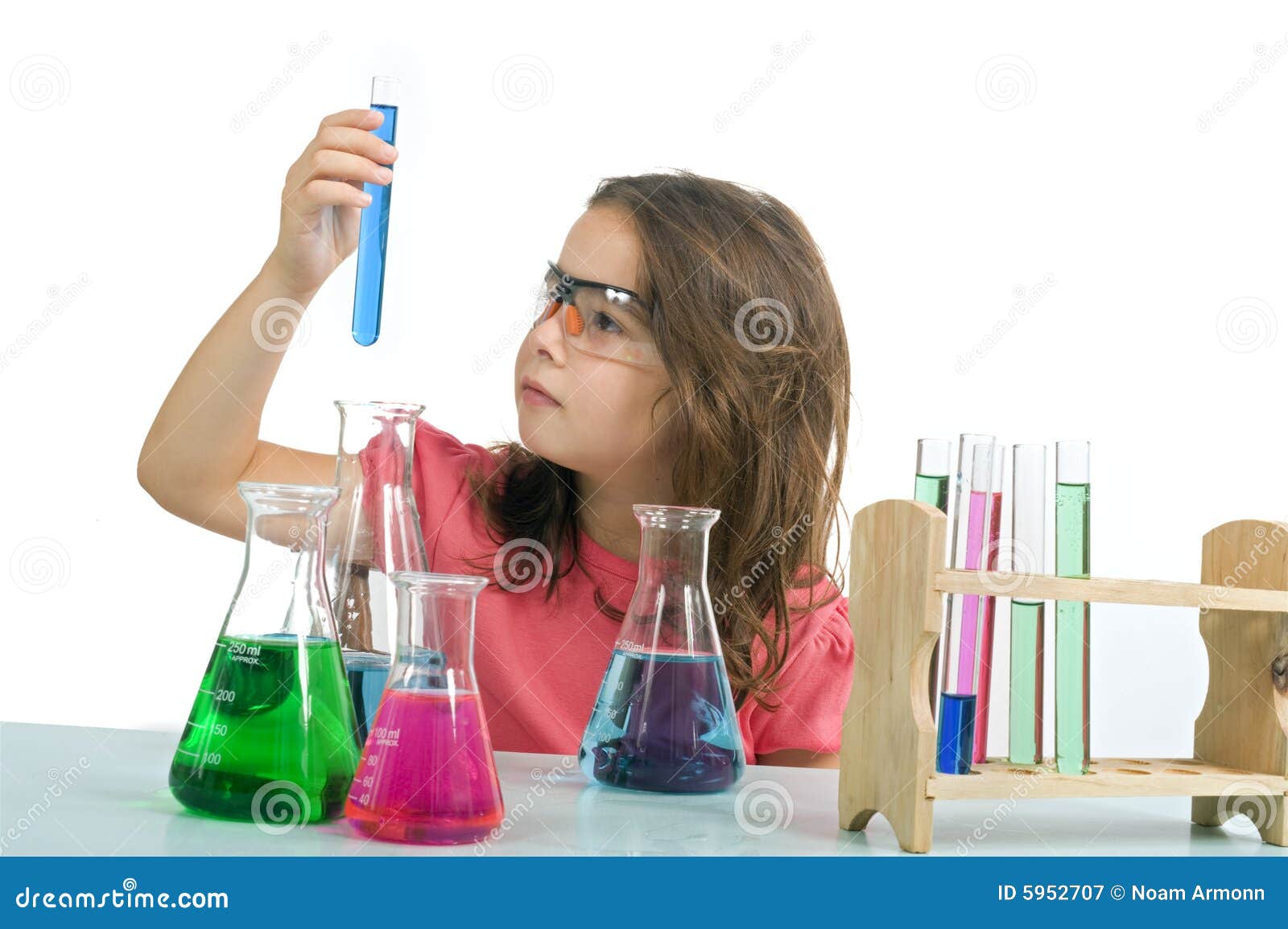 girl in science class