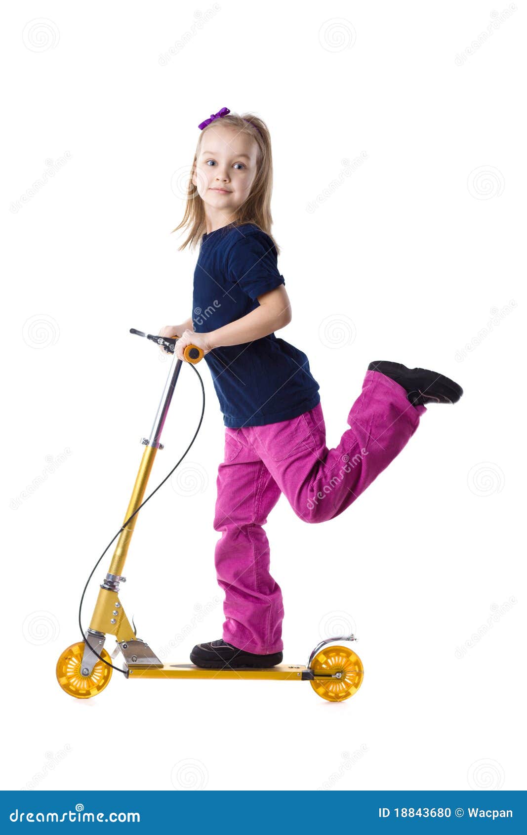 Girl on a Scooter stock photo. Image of riding, girls 18843680