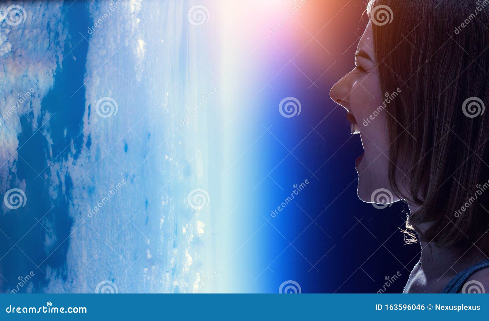 Girl Screaming At Earth Planet Stock Photo - Image of space, peace ...