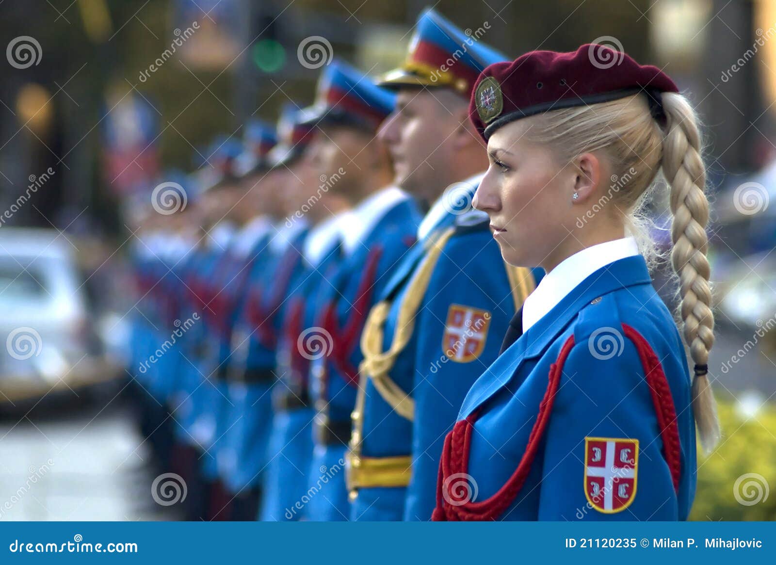 Girl In Serbian Military Guard Of Honor Editorial Image - Image Of  Assembly, Flag: 21120235