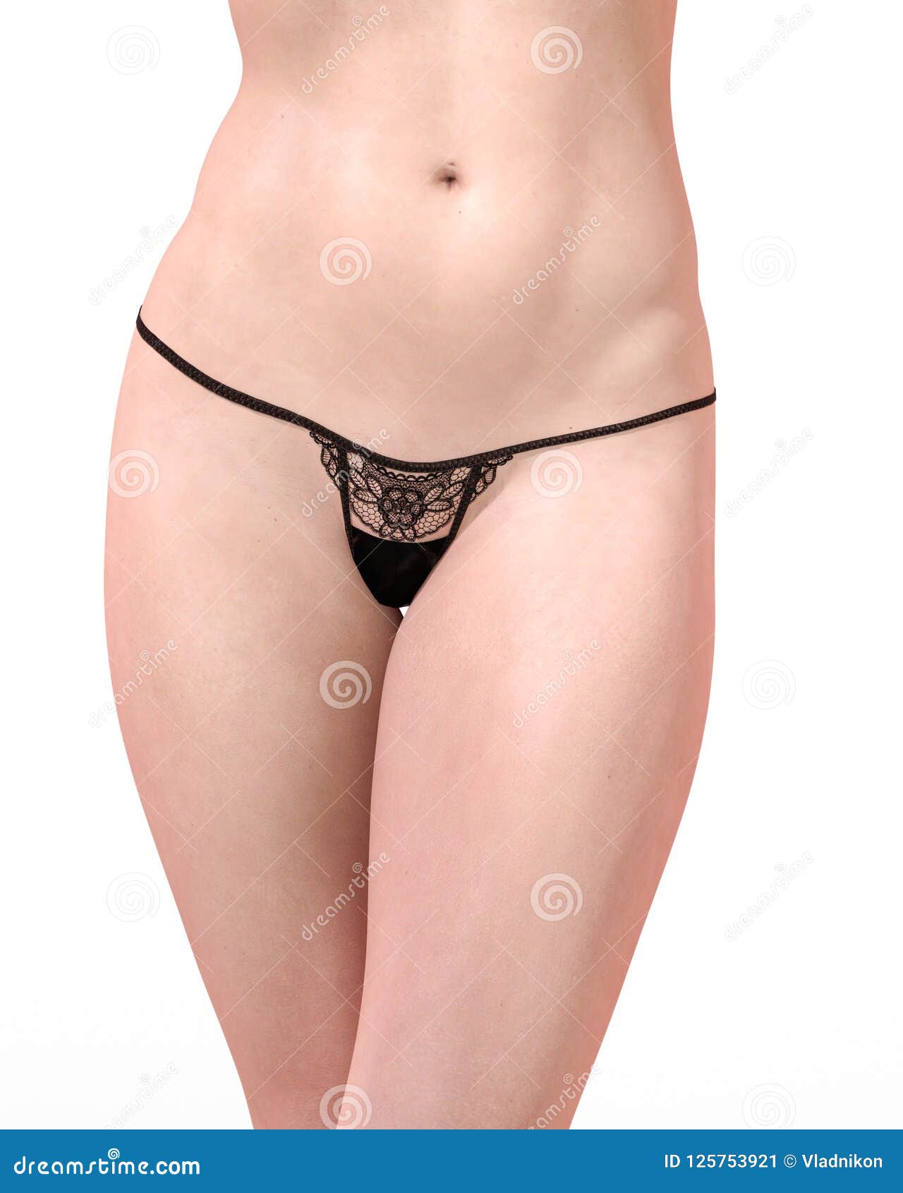 Girl in Panty. Transparent Panties Underwear. Stock Illustration
