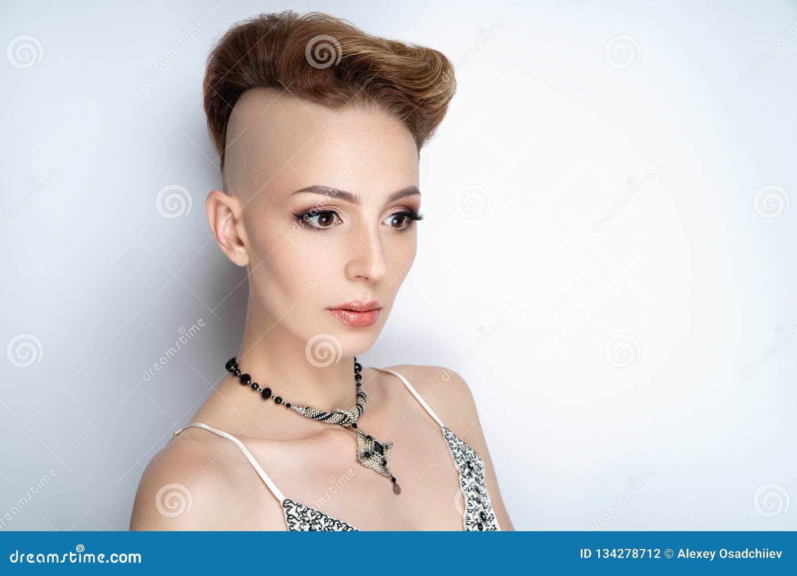 girl with a shaven temple