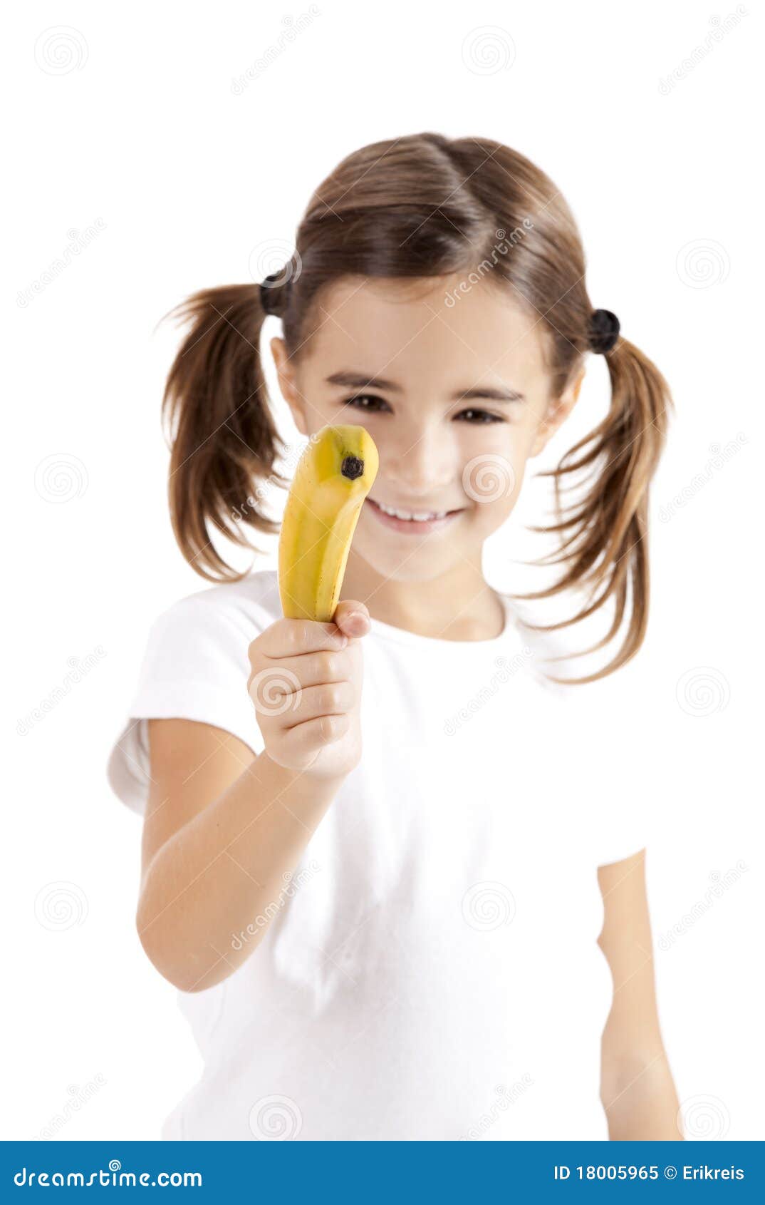 girl shoot with a banana