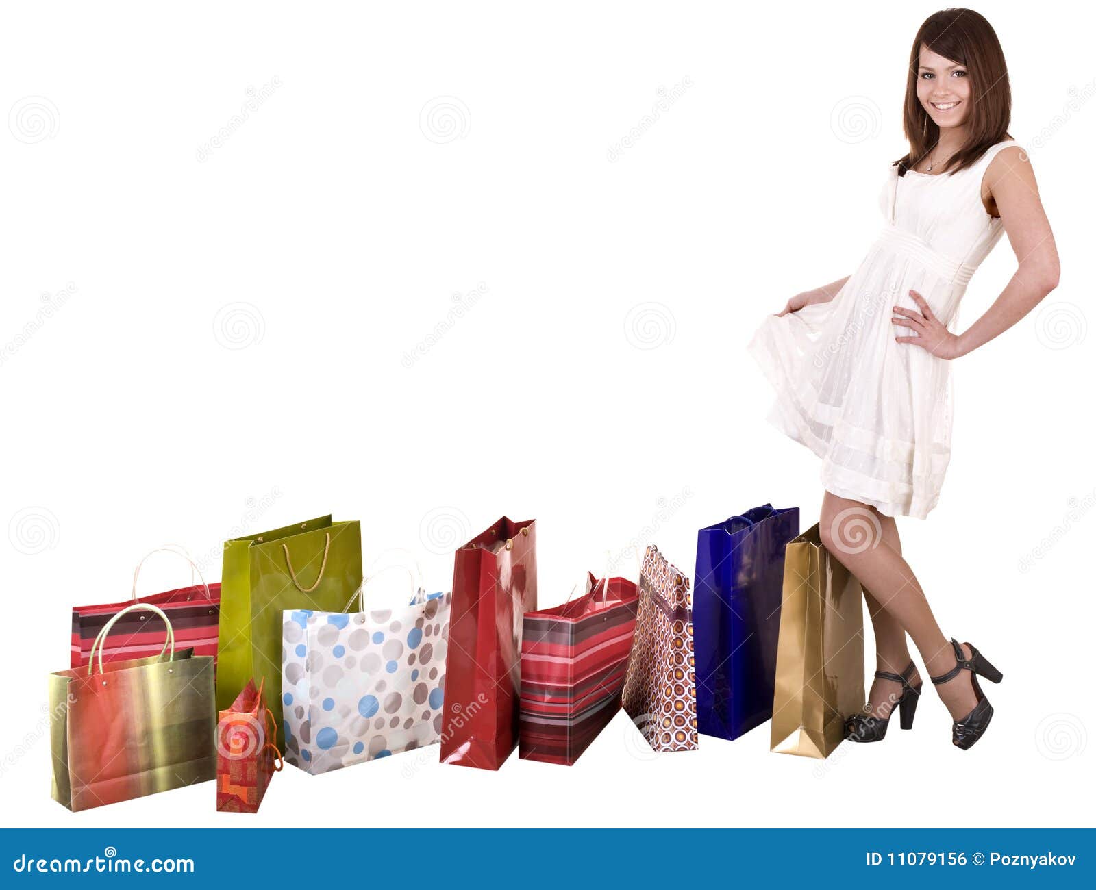 Girl with shopping bag. stock photo. Image of person 11079156