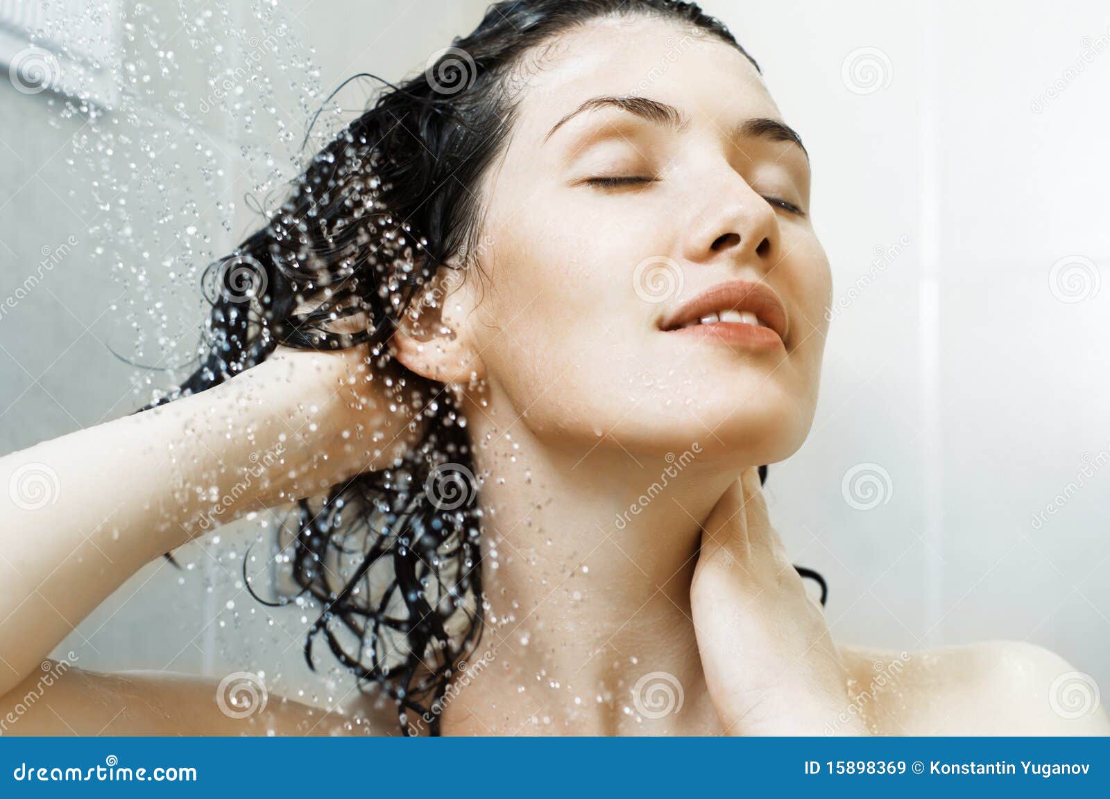 Girl At The Shower Royalty Free Stock Images - Image: 15898369