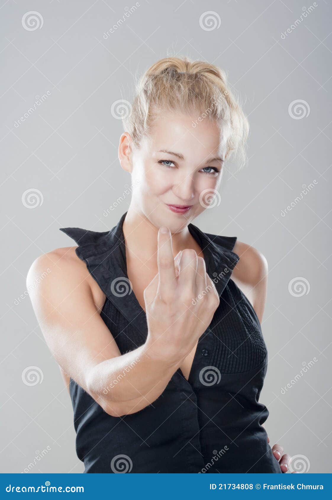 Girl Showing Come On Gesture Royalty Free Stock Photos -3311