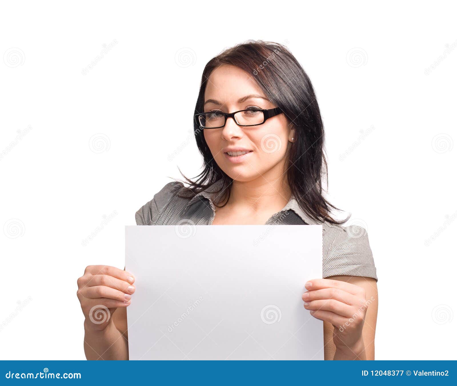 Girl with sign stock image. Image of publicity, announcement 12048377