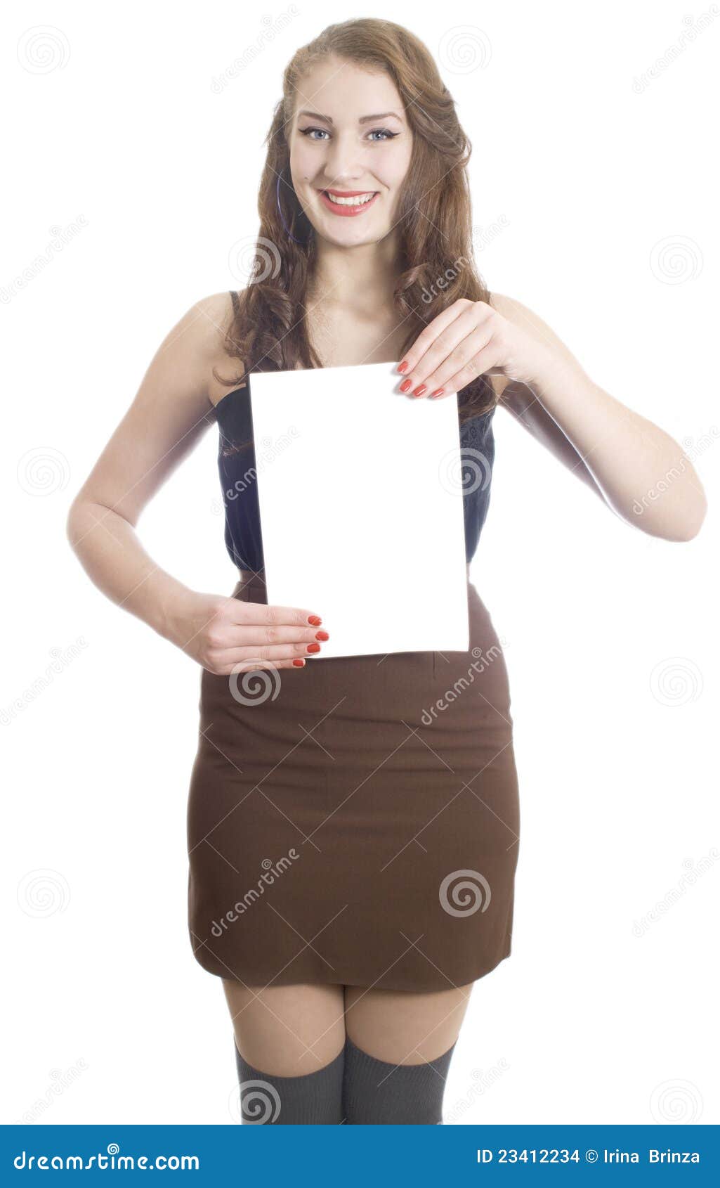 Girl with sign stock photo. Image of holding, commercial 23412234