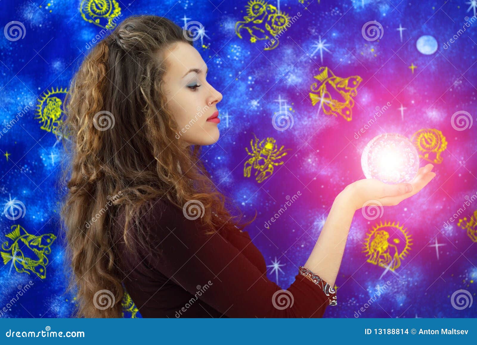 Girl and the Signs of the Zodiac Stock Photo Image of astrology, girl