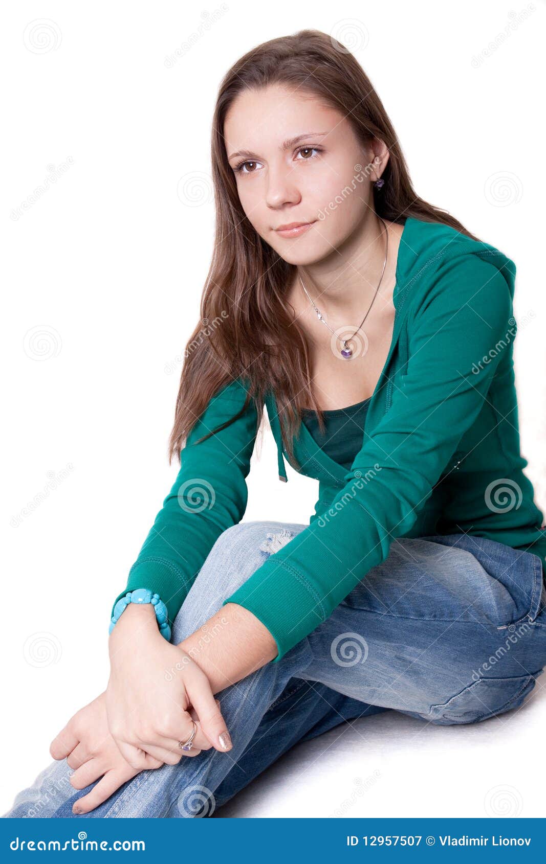 The girl sits stock image. Image of person, confident - 12957507