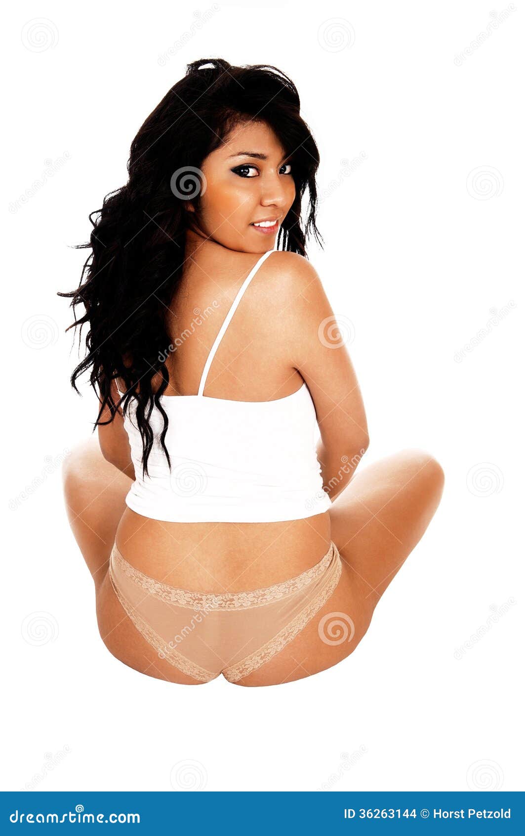 Girl sitting in panties. stock photo. Image of person - 36263144