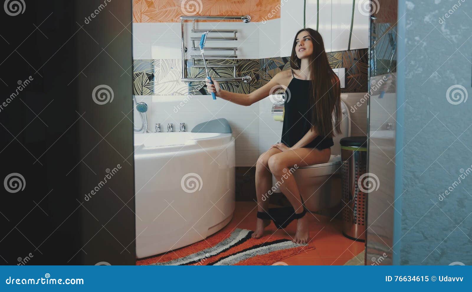 panties selfie girl toilet