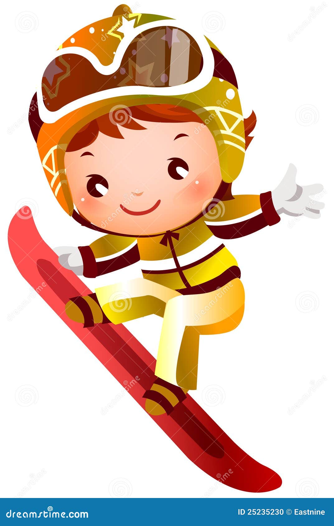 Girl skiing stock vector. Illustration of full, clip 25235230