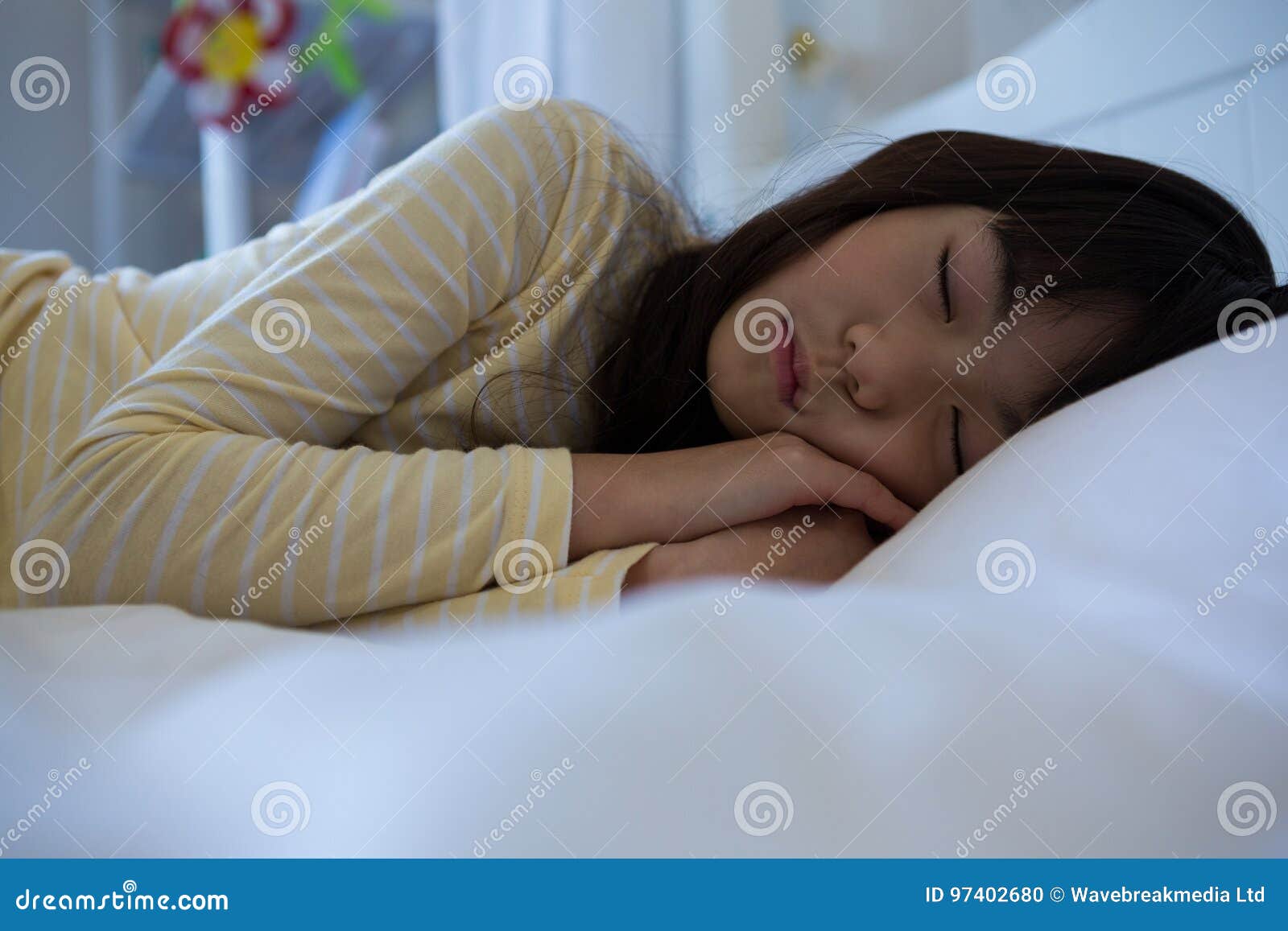 Girl sleeping in bedroom stock photo. Image of domestic 97402680