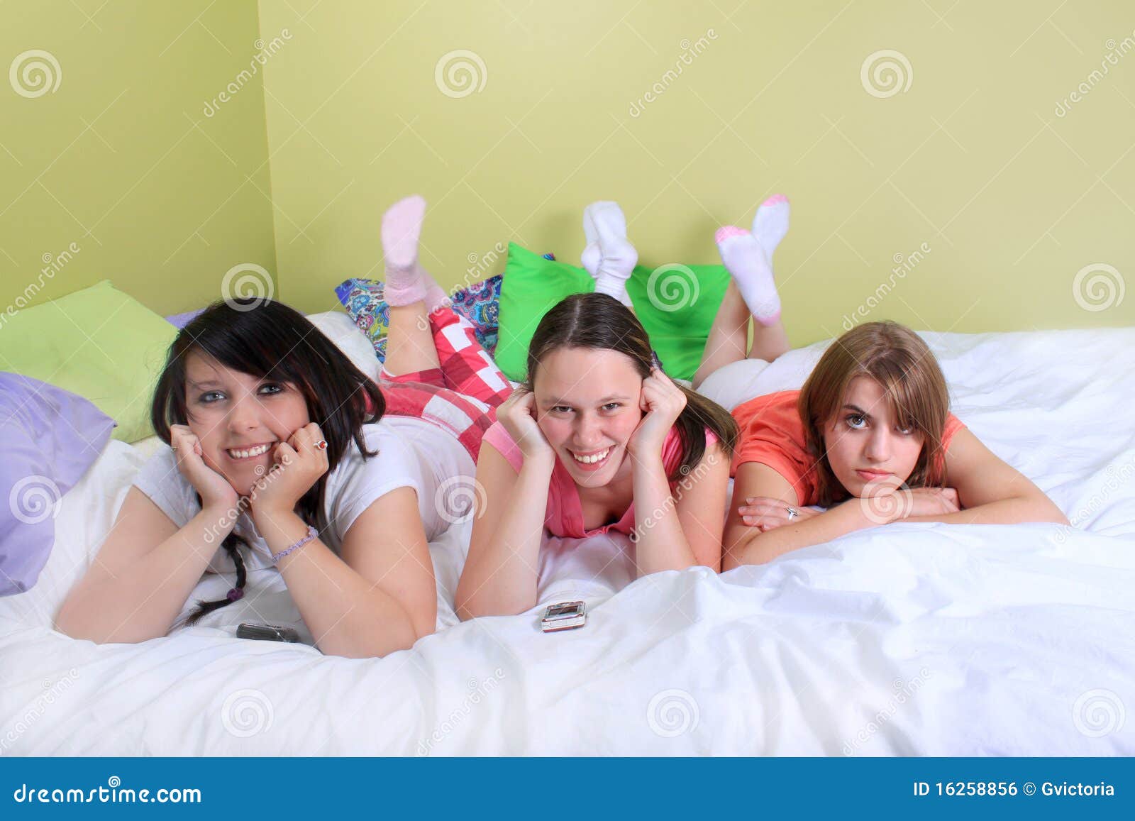 Girl sleepover stock photo. Image of sixteen, three, sitting 16258856