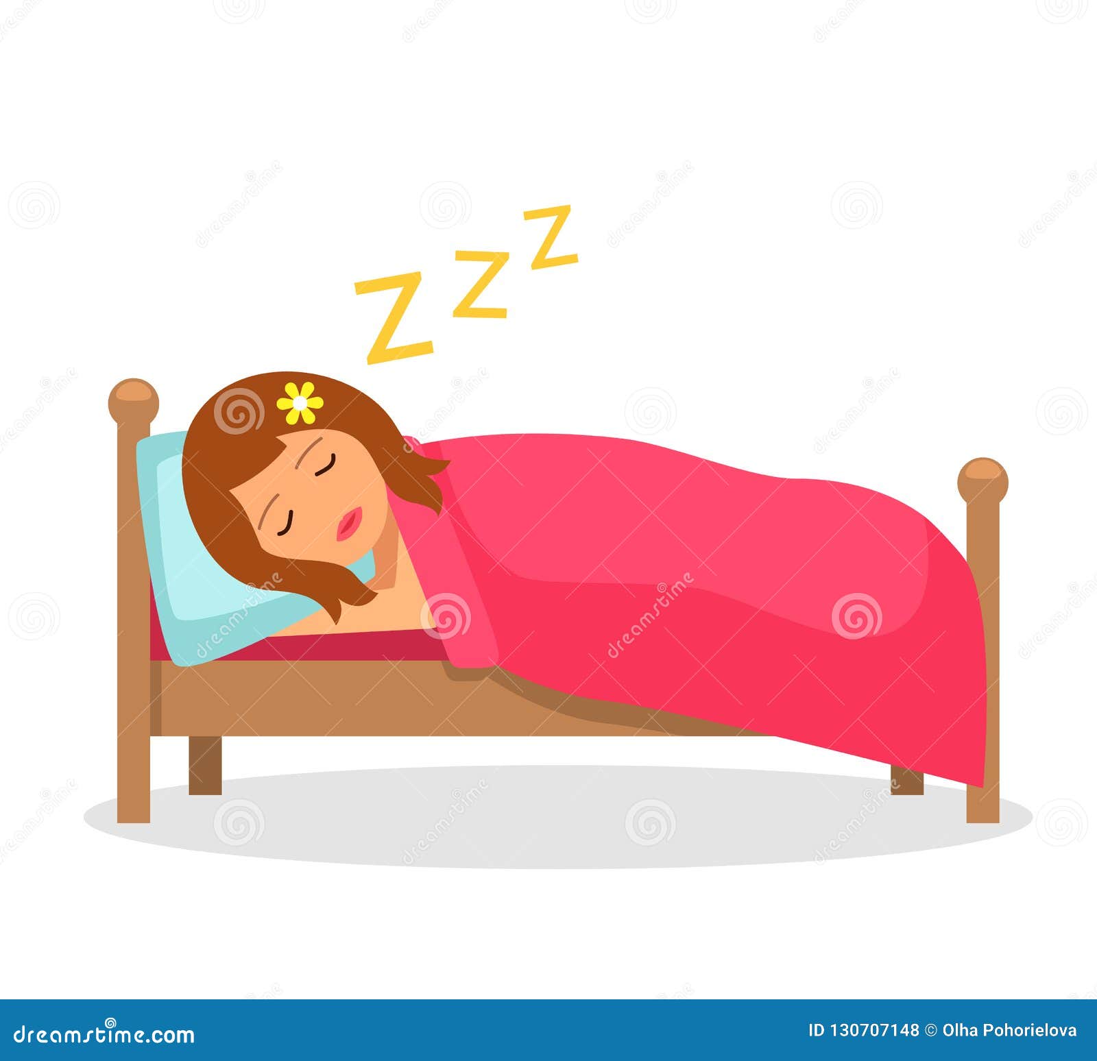 The girl sleeps sleep stock vector. Illustration of isolated - 130707148