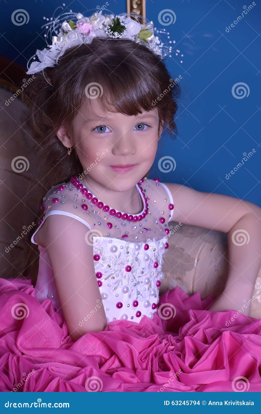 Girl in a smart dress stock photo. Image of camera, childhood - 63245794