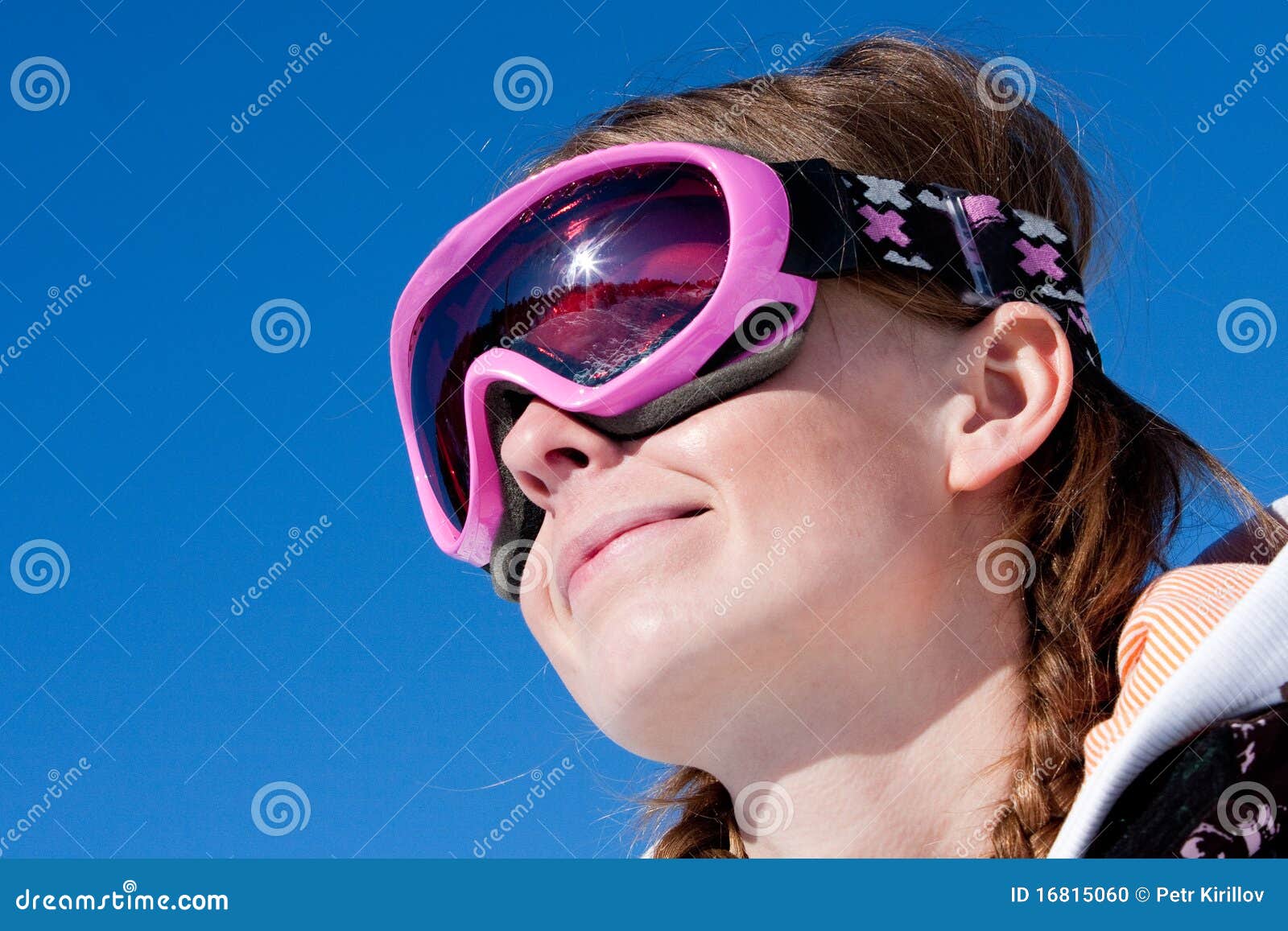 Girl smiling with ski mask stock photo. Image of happy 16815060