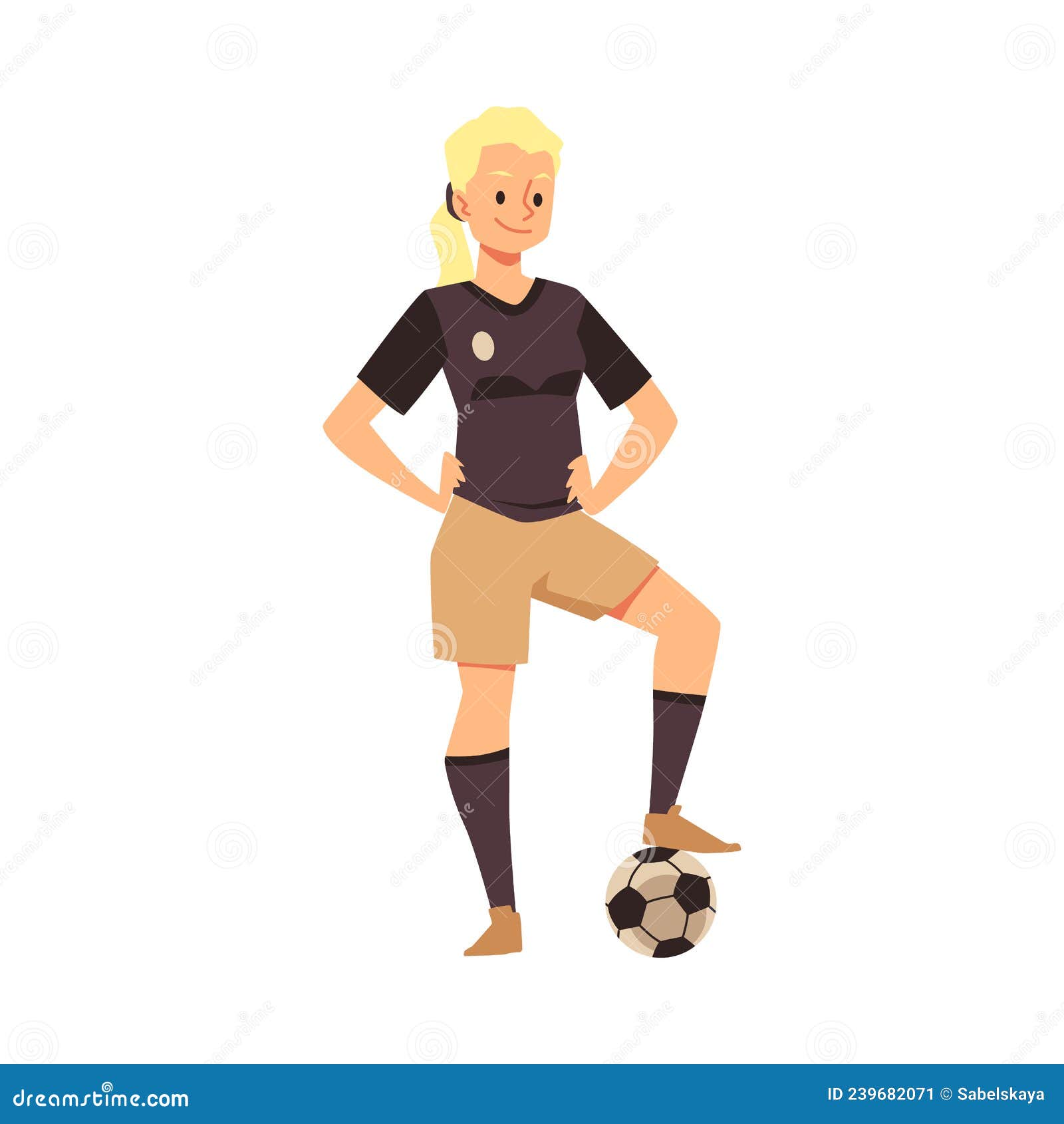 girls soccer team cartoon